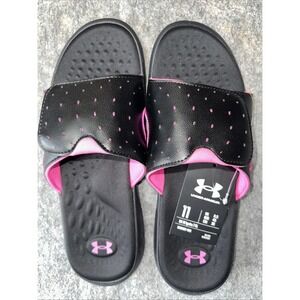 Under Armour Women's Ignite‎ Pro Slide Sandal-Black/Rebel Pink-SZ 11-NEW
